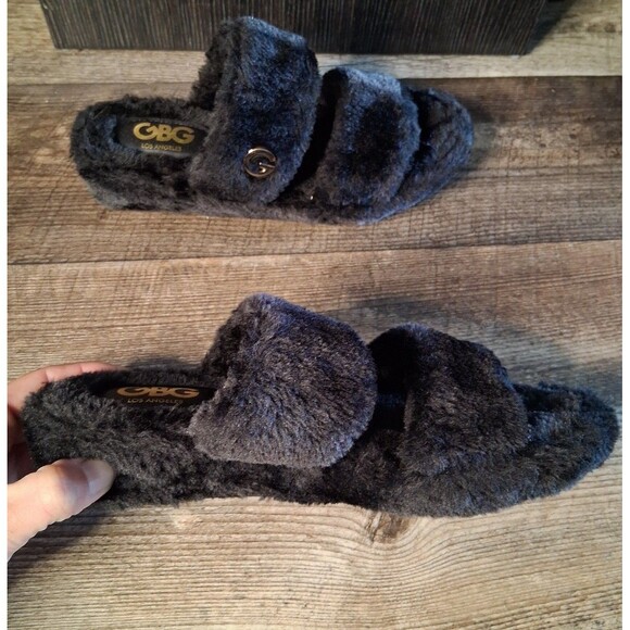 NEW! Women's GBG Los Angeles Lennly Casual Faux Fur Slipper Sandal Slides, 7.5M - Picture 5 of 12
